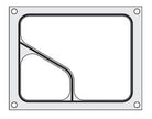 Traysealer matrix, container 2-delig 227x178mm,  aluminium met silicone