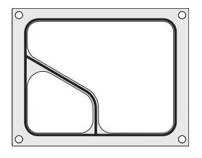 Traysealer matrix, container 2-delig 227x178mm,  aluminium met silicone