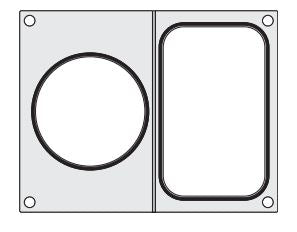 Traysealer matrix, container 2-delig 178x113mm en Ø115mm,  aluminium met silicone