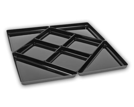ABS schalenset Quadro (8-delig) - 840x840x60mm - Zwart - Van Erkel Winkelmaterialen