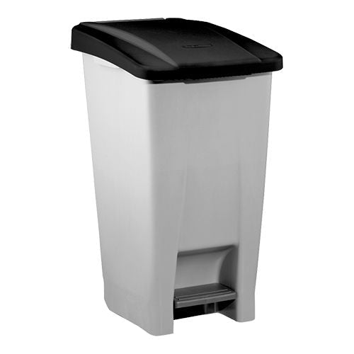 Afvalbak met pedaal kunststof - 120L - Grijs - Van Erkel Winkelmaterialen