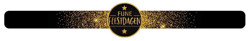 Bandsticker "Fijne Feestdagen" - 300x25mm - Zwart - Van Erkel Winkelmaterialen