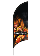 Beachflag "BBQ" - 1900x700mm - Van Erkel Winkelmaterialen