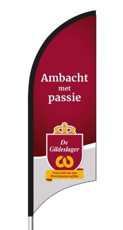 Beachflag "Gildeslager" - 1900x700mm - Van Erkel Winkelmaterialen