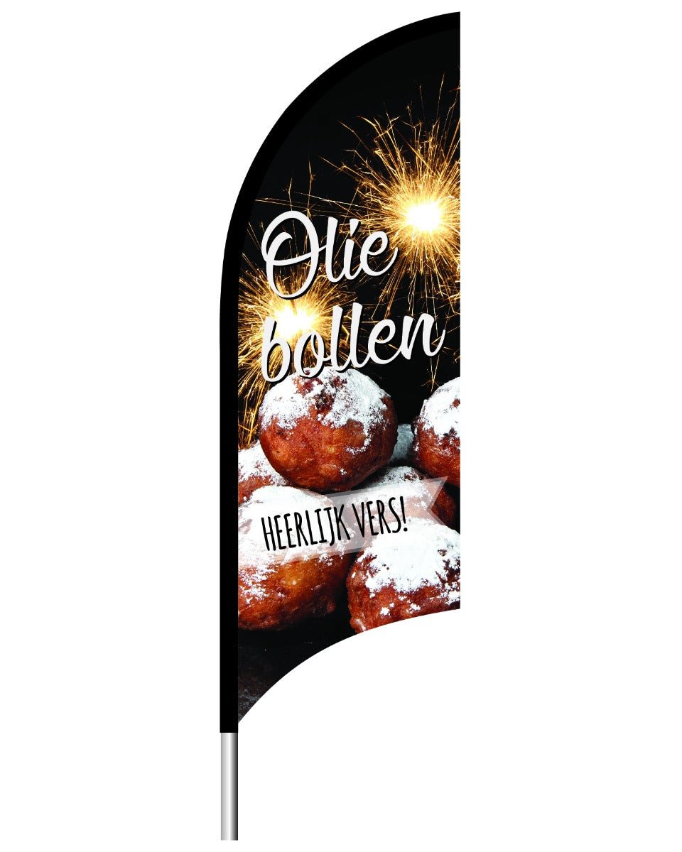 Beachflag "Oliebollen" - 1900x700mm - Van Erkel Winkelmaterialen