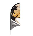 Beachflag "Puur genieten" - 1900x700mm - Van Erkel Winkelmaterialen