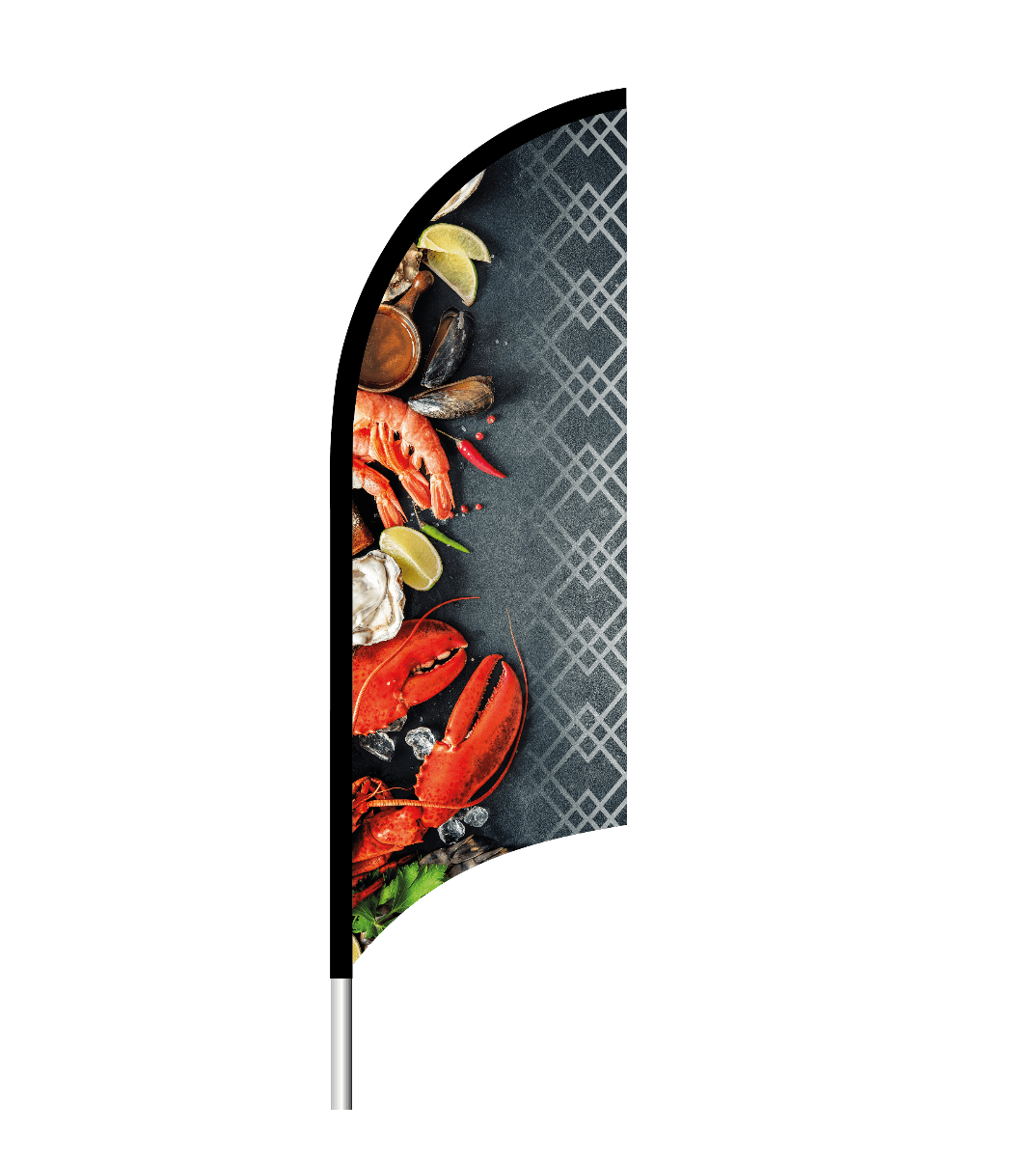 Beachflag "Schaal en schelpdieren" - 1900x700mm - Van Erkel Winkelmaterialen