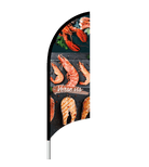 Beachflag "Verse vis" - 1900x700mm - Van Erkel Winkelmaterialen