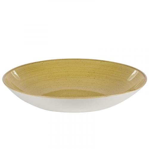 *Bord diep aardewerk - Ø310mm - Geel - Van Erkel Winkelmaterialen