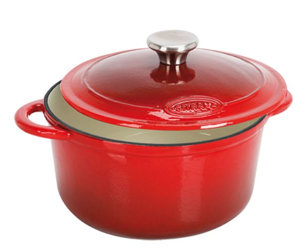Braadpan (4L) - Ø240mm - Rood - Van Erkel Winkelmaterialen