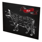 Dibond bord 'Koe met rode vlag' - 900x600mm - Zwart - Van Erkel Winkelmaterialen