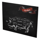 Dibond bord 'Varken met rode vlag' - 900x600mm - Zwart - Van Erkel Winkelmaterialen