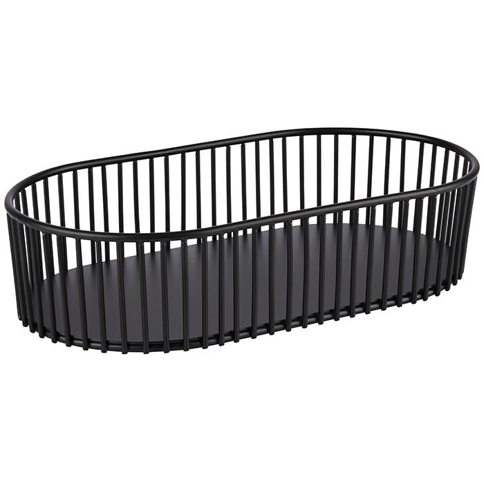 Draadmand ovaal 'Urban' - 290x160x70mm - Zwart - Van Erkel Winkelmaterialen