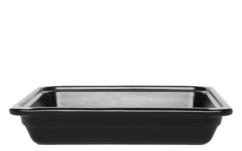 Emile Henry aardewerk schaal - 345x325x65mm (GN2/3) - Zwart - Van Erkel Winkelmaterialen