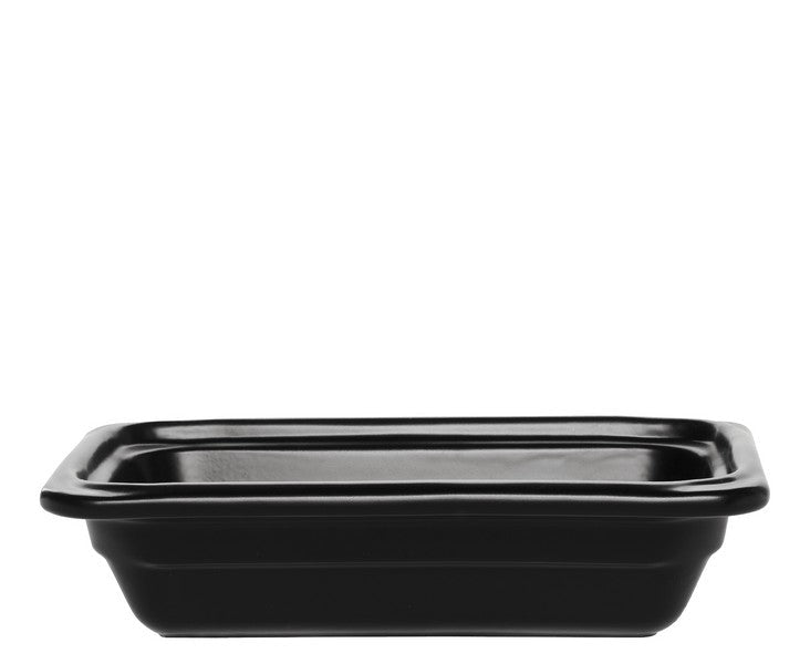 Emile Henry aardewerk schaal - 265x162x65mm (GN1/4) - Zwart - Van Erkel Winkelmaterialen
