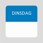 Etiket / Daglabel "Dinsdag" - 25x25mm - Blauw - Van Erkel Winkelmaterialen