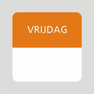 Etiket / Daglabel "Vrijdag" - 25x25mm - Oranje - Van Erkel Winkelmaterialen