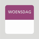 Etiket / Daglabel "Woensdag" - 25x25mm - Paars - Van Erkel Winkelmaterialen