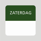 Etiket / Daglabel "Zaterdag" - 25x25mm - Groen - Van Erkel Winkelmaterialen