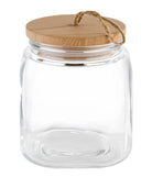 Glazen pot met hout (middel) - Ø140mm - Van Erkel Winkelmaterialen