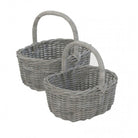 Hengselmand rotan ovaal - 360x290x180mm - Grijs - Van Erkel Winkelmaterialen