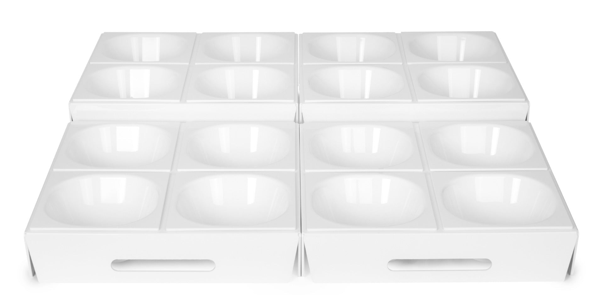 Houder voor 4 saladebakken - 400x400x110mm - Wit - Van Erkel Winkelmaterialen