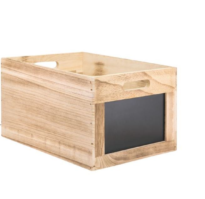 Houten kistje met krijtbord - 210x350x283mm - Van Erkel Winkelmaterialen