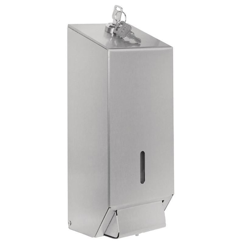 Jantex RVS zeepdispenser (1L) - 270x100x95mm - Zilver - Van Erkel Winkelmaterialen