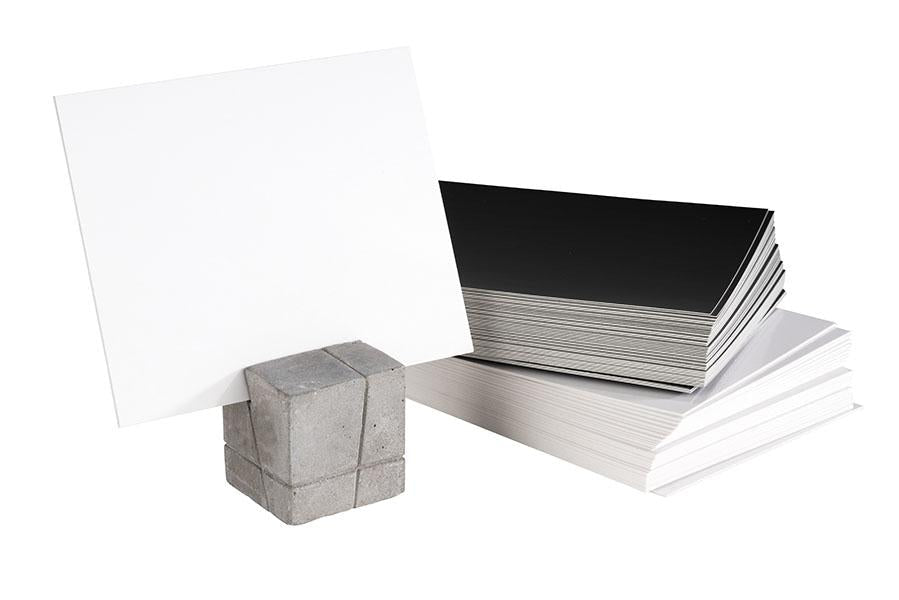 Kaarthouder beton vierkant (4st) - 30x30x30mm - Van Erkel Winkelmaterialen