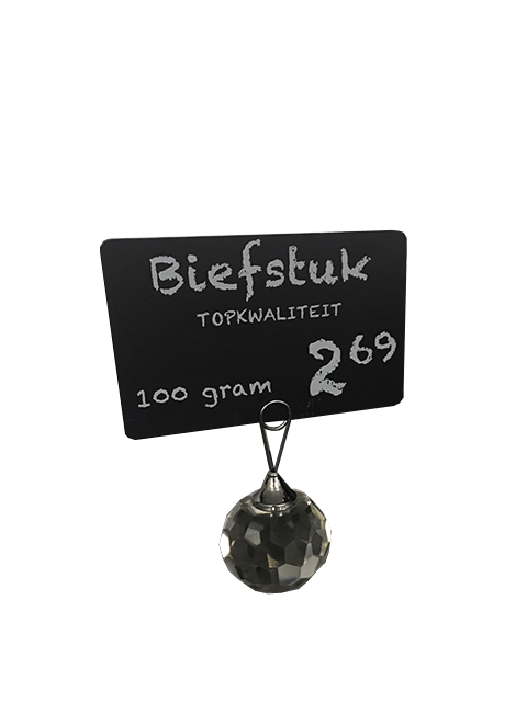 *Kaarthouder "Kristallen bol" - 35x60x35mm - Van Erkel Winkelmaterialen