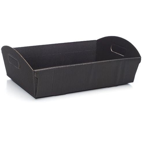 Kistje zwart ribbel karton - 375x270x100mm - Van Erkel Winkelmaterialen