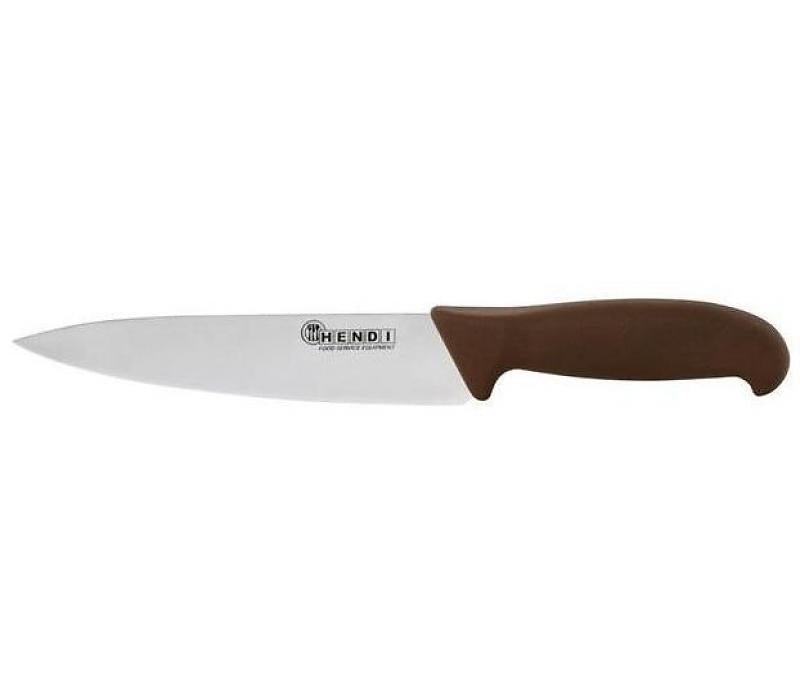 Koksmes Hendi (gegaard vlees) - 240/385mm - Bruin - Van Erkel Winkelmaterialen