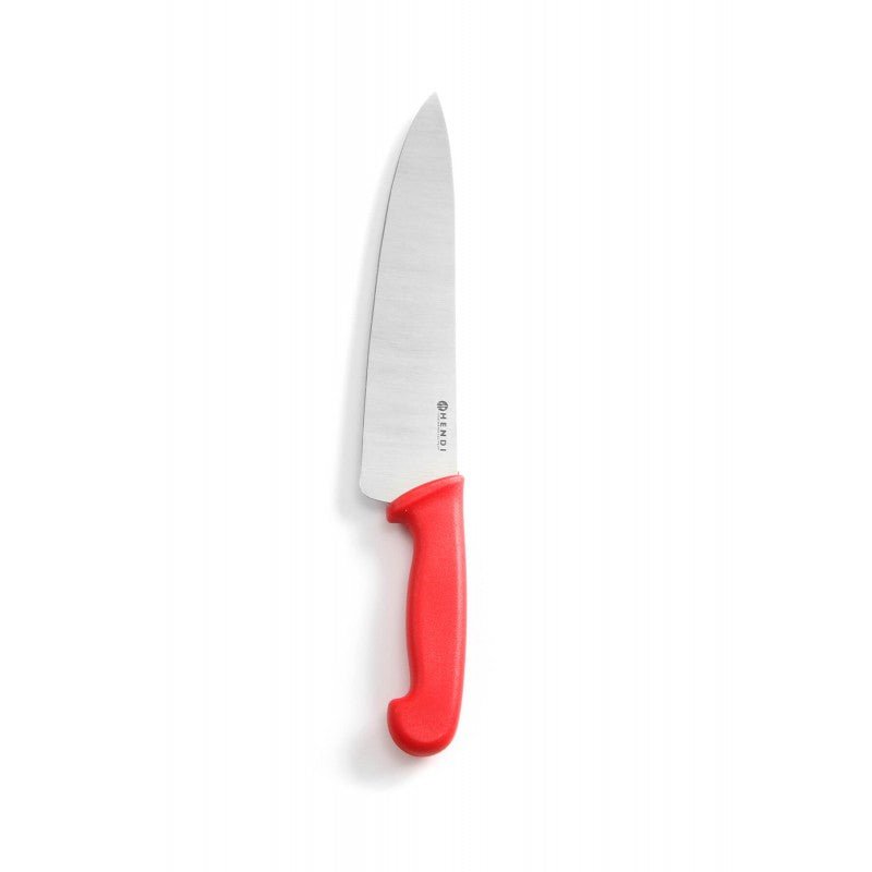 Koksmes Hendi (rauw vlees) - 240/385mm - Rood - Van Erkel Winkelmaterialen