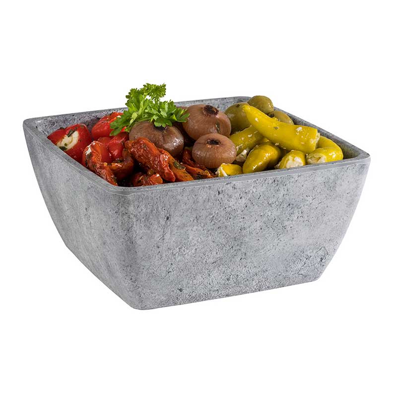 Kom "Beton" - 190x190x90mm - 1.5L - Van Erkel Winkelmaterialen