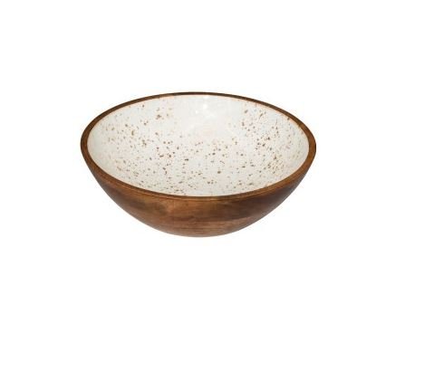 Kom hout/geëmailleerd wit - Ø250mm - Wit - Van Erkel Winkelmaterialen