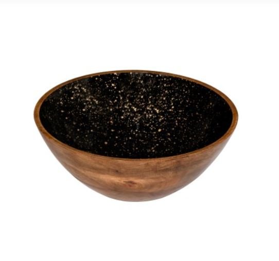 Kom hout/geëmailleerd zwart - Ø300mm - Zwart - Van Erkel Winkelmaterialen