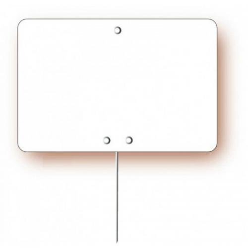 Krijtbordje op prikker, wit (10st) - 105x70mm - Van Erkel Winkelmaterialen