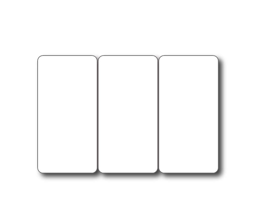 Kunststof kaarten breekbaar (3-delig) - 3x 28,6x54mm - Wit - Van Erkel Winkelmaterialen