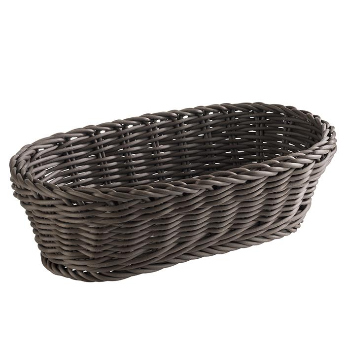 Kunststof mand ovaal 'Profiline' - 280x160x80mm - Bruin - Van Erkel Winkelmaterialen