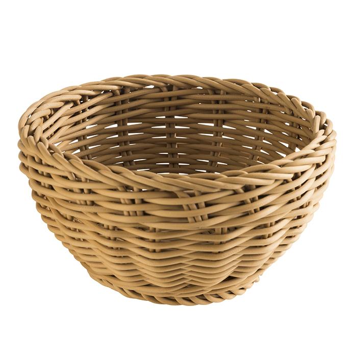 Kunststof mand rond 'Profiline' - Ø160x80mm - Beige - Van Erkel Winkelmaterialen
