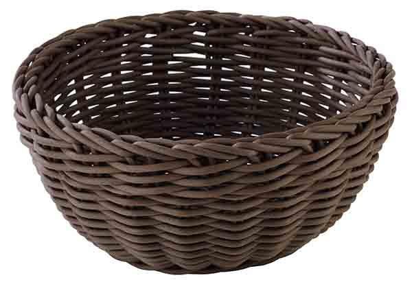 Kunststof mand rond 'Profiline' - Ø200x80mm - Bruin - Van Erkel Winkelmaterialen