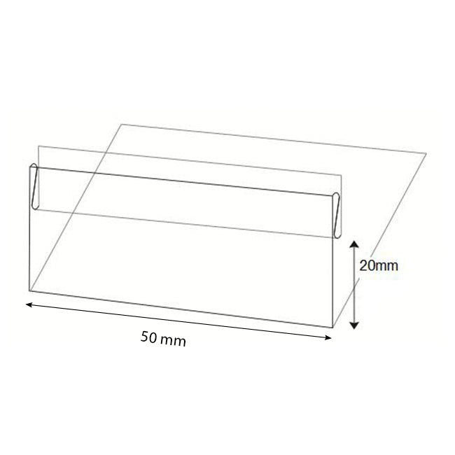L-standaard 50mm breed (10st) - 20mm - Van Erkel Winkelmaterialen