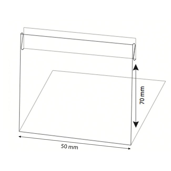 L-standaard 50mm breed (10st) - 70mm - Van Erkel Winkelmaterialen