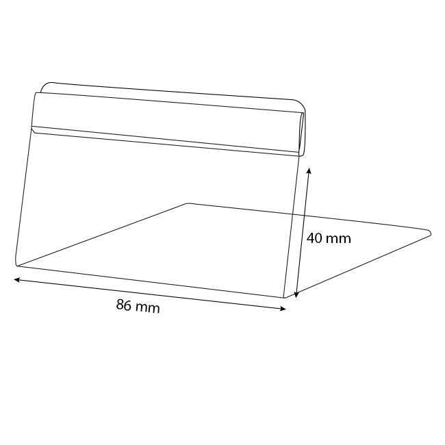L-standaard 86mm (10st) - 40mm - Kunststof - Van Erkel Winkelmaterialen