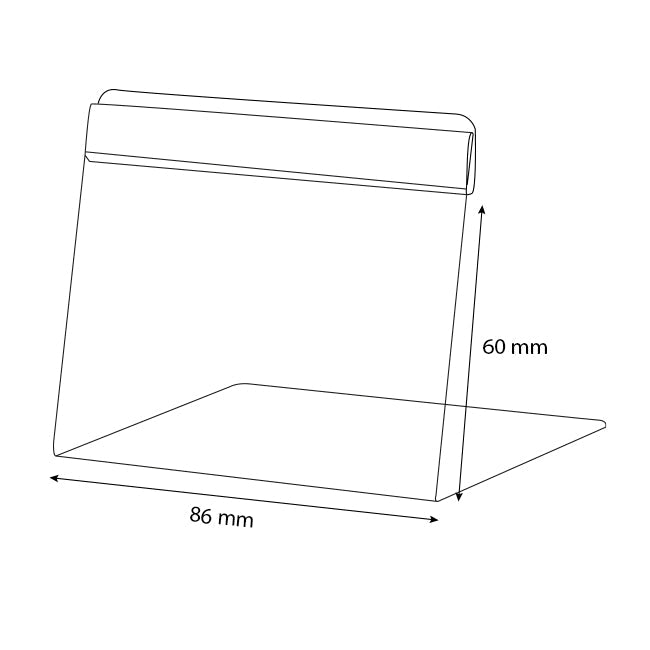 L-standaard 86mm (10st) - 60mm - Kunststof - Van Erkel Winkelmaterialen