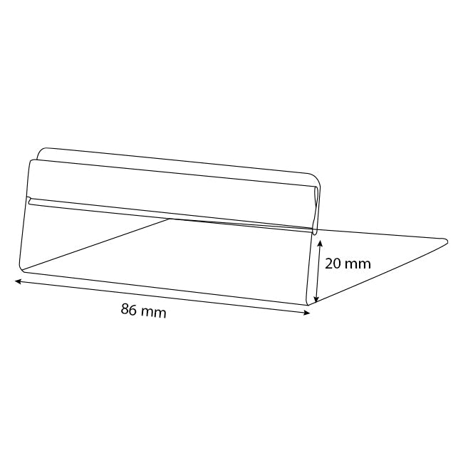 L-standaard 86mm (10st) - 20mm - Kunststof - Van Erkel Winkelmaterialen