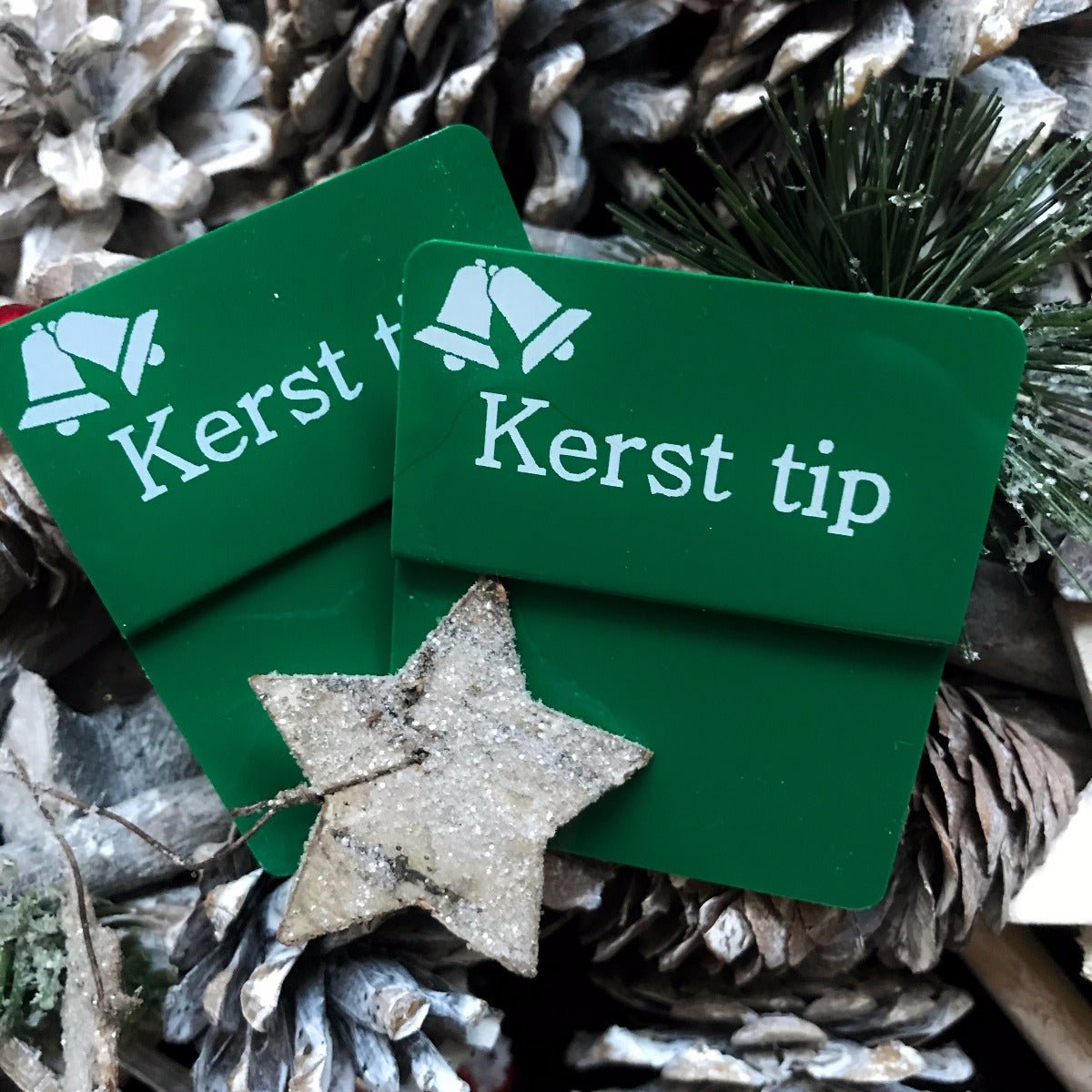 Opzetstukjes 'Kerst tip' (10st) - 54x30mm - Groen - Van Erkel Winkelmaterialen