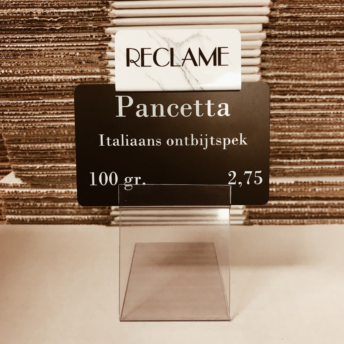 Opzetstukjes marmer 'Reclame' (10st) - 54x30mm - Grijs - Van Erkel Winkelmaterialen