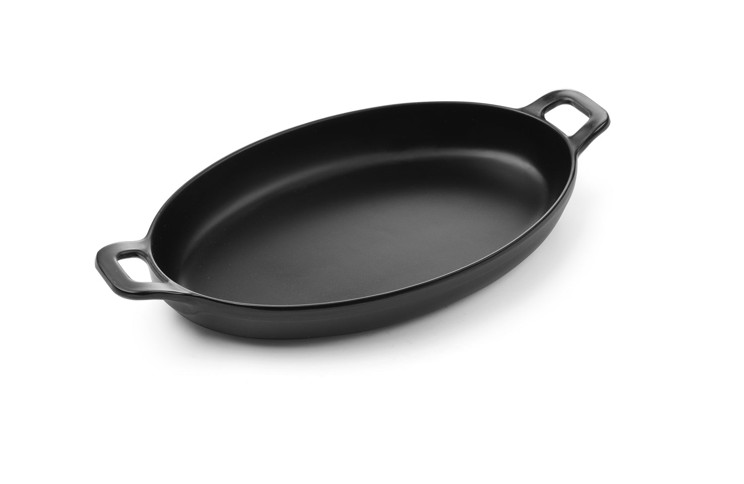 Ovale schaal met grepen - 263x140x37mm - Zwart - Van Erkel Winkelmaterialen
