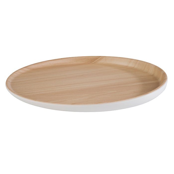 Plateau wit/hout - Ø315mm - Wit - Van Erkel Winkelmaterialen